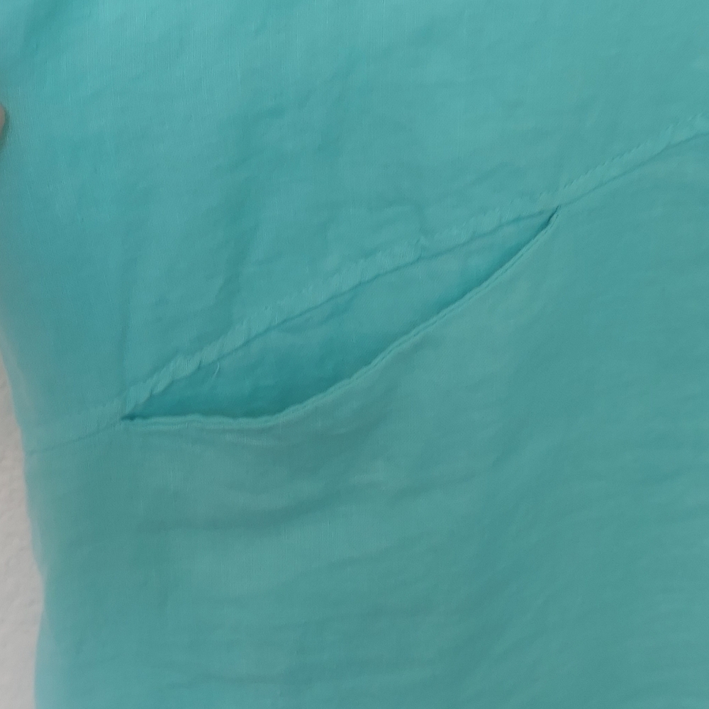 Coco Rose Turquoise Blue V-Neck Dress 3/4 Sleeve -One Size - Picture 5 of 14